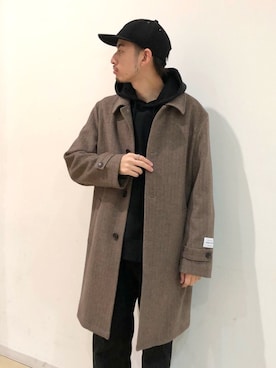 「B:MING by BEAMS（ビーミングバイビームス）のアイテム（ステンカラーコート）」を使った、Naoki Shuzuiさん（メンズ・178cm）の冬コーディネート