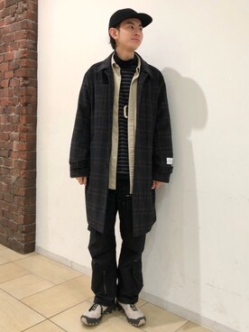 「orcival」｜「アイテム（ステンカラーコート）」を使った、Naoki Shuzuiさん（メンズ・178cm）の冬コーディネート