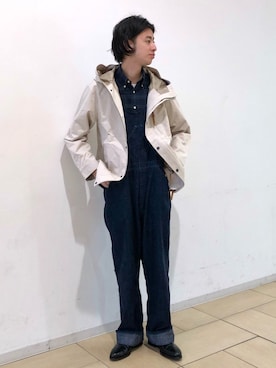 「BEAMS PLUS（ビームスプラス）のアイテム（オールインワン・サロペット）」を使った、Naoki Shuzuiさん（メンズ・178cm）の冬コーディネート