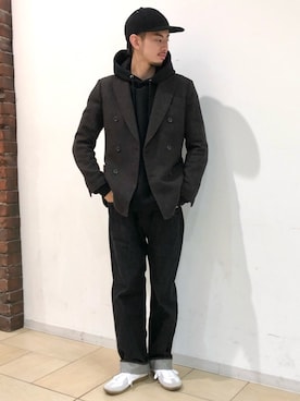 「Scye（サイ）のアイテム（パンツ）」を使った、Naoki Shuzuiさん（メンズ・178cm）の冬コーディネート