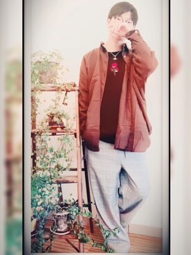 「レイヤードstyle」｜⸜🌷︎⸝‍はっせー⸜🌷︎⸝‍さん（メンズ・174cm）の冬コーディネート