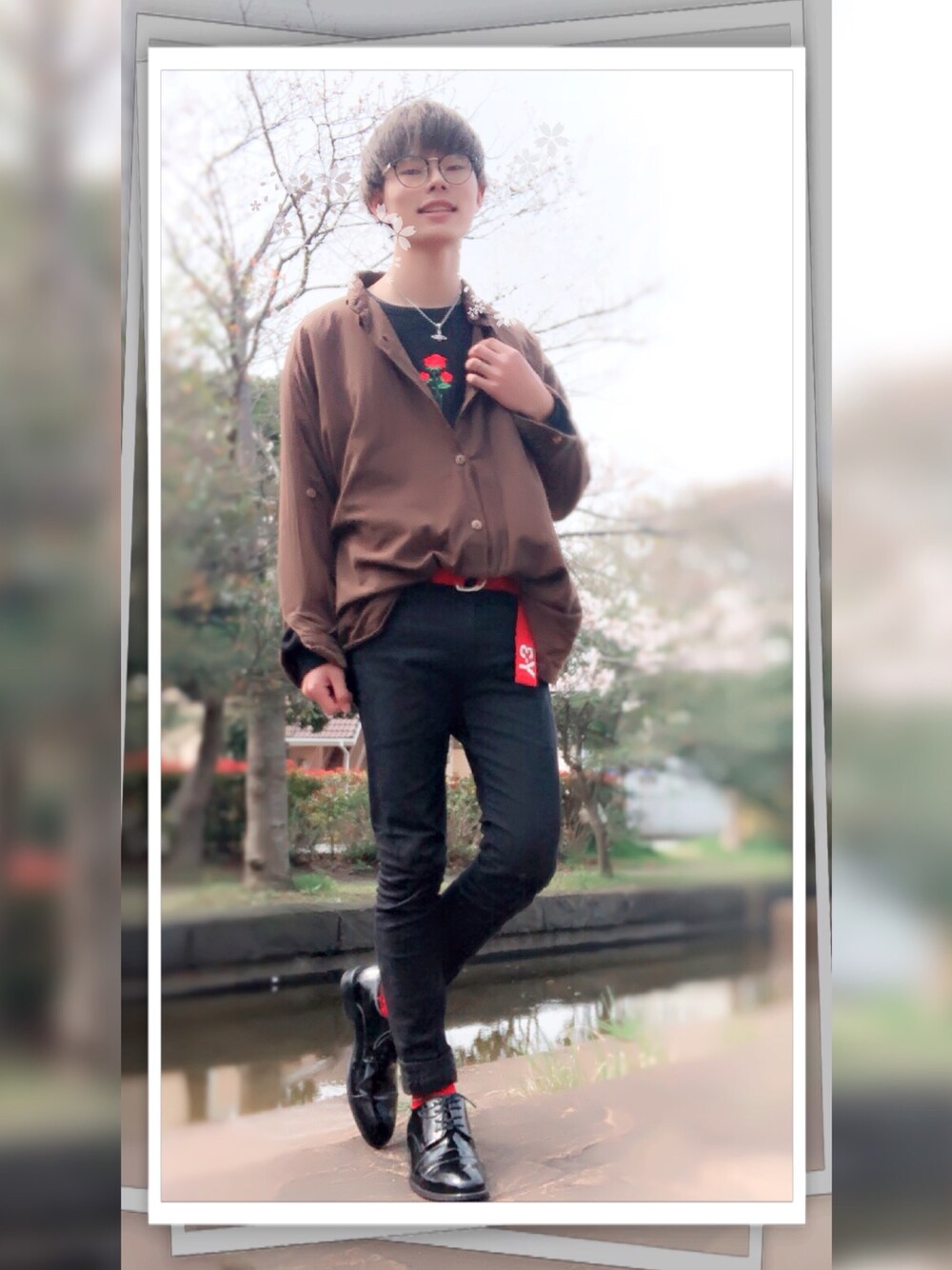 「ビッグシルエット、今日のコーデ、お洒落さんとつながりたい、韓国ファッション、いいね、save、フォローお願いします🤑」｜「LIDNMのLIDNM/リドム/isko ハイストレッチスキニー（その他パンツ、ブラック系）」を使った、⸜🌷︎⸝‍はっせー⸜🌷︎⸝‍さん（メンズ・174cm）の春コーディネートの1枚目の写真