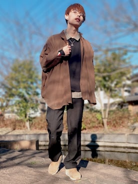 「チャイハネ（チャイハネ）のアイテム（シャツ/ブラウス）」を使った、⸜🌷︎⸝‍はっせー⸜🌷︎⸝‍さん（メンズ・174cm）の冬コーディネート