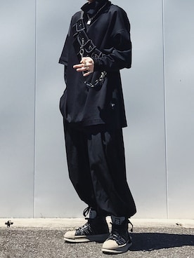 「RickOwens×adidas」｜렘さん（メンズ・174cm）の夏コーディネート