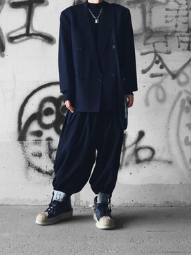 「RickOwens×adidas」｜렘さん（メンズ・174cm）の秋コーディネート