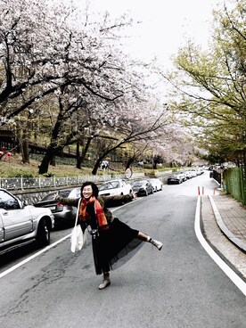 「earth music&ecology（アースミュージックアンドエコロジー）のアイテム（MA-1）」を使った、Jill Chenさん（レディース・158cm）の春コーディネート