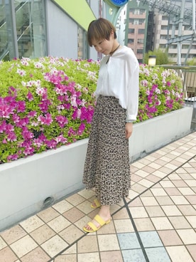 「ヒョウ柄スカート」｜ORientalTRaffic 東京ドームシティラクーア店さん（レディース・160cm）の春コーディネート