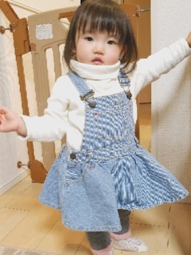 「Wrangler」｜「アイテム（ワンピース/ドレス）」を使った、PIPPIさん（キッズ・80cm）の冬コーディネート