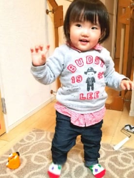 「Baddy Lee（バディリー）のアイテム」を使った、PIPPIさん（キッズ・80cm）の冬コーディネート