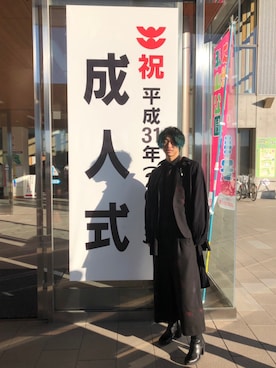 「アイテム（フォーマルスーツ/小物）」を使った、natuさん（メンズ・175cm・10代）の冬コーディネート