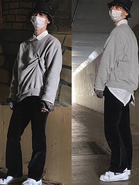 「Saint Laurent（サンローラン）のアイテム（パンツ）」を使った、natuさん（メンズ・175cm）の冬コーディネート