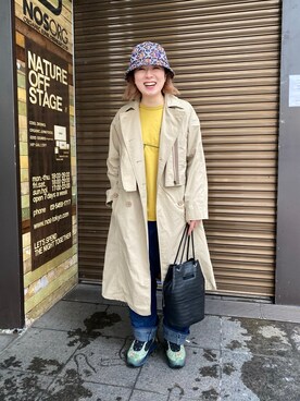 「AVIREX（アヴィレックス）のアイテム（トレンチコート）」を使った、スーさん（レディース・162cm）の春コーディネート