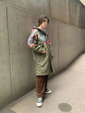 「AVIREX（アヴィレックス）のアイテム（モッズコート）」を使った、スーさん（レディース・162cm）の秋コーディネート