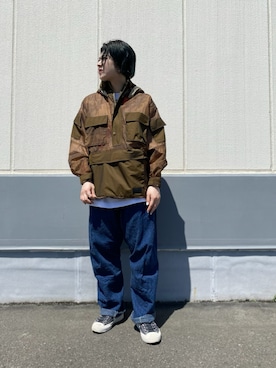 「シースルー」｜「アイテム（ミリタリージャケット）」を使った、スーさん（レディース・162cm）の春コーディネート