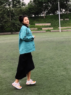 「Carhartt WIP（カーハートダブリューアイピー）のアイテム（ジャケット/アウター）」を使った、jxさん（レディース・168cm）の夏コーディネート