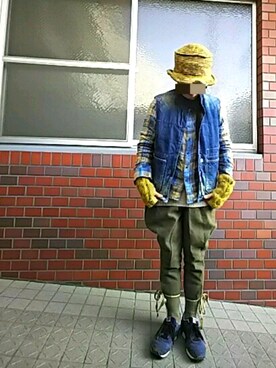 「CUBE SUGAR（キューブシュガー）のアイテム（モッズコート）」を使った、ちえぞうさん（レディース・156cm）の冬コーディネート
