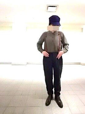 「POST（ポスト）のアイテム（帽子）」を使った、ちえぞうさん（レディース・156cm）の冬コーディネート