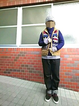 「CUBE SUGAR（キューブシュガー）のアイテム（モッズコート）」を使った、ちえぞうさん（レディース・156cm）の冬コーディネート