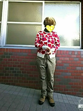 「CUBE SUGAR（キューブシュガー）のアイテム（モッズコート）」を使った、ちえぞうさん（レディース・156cm）の冬コーディネート