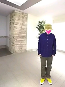 「デニムシャツ」｜「アイテム（モッズコート）」を使った、ちえぞうさん（レディース・156cm）の春コーディネート