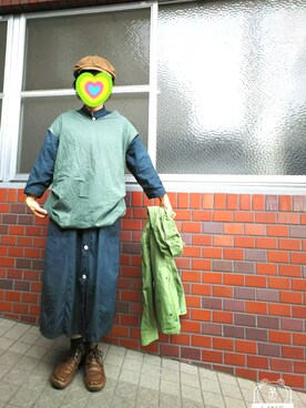 「CUBE SUGAR（キューブシュガー）のアイテム（その他アウター）」を使った、ちえぞうさん（レディース・156cm）の春コーディネート