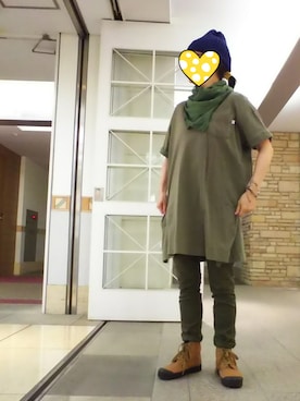 「PUAL CE CIN（ピュアルセシン）のアイテム（チュニック）」を使った、ちえぞうさん（レディース・156cm）の春コーディネート