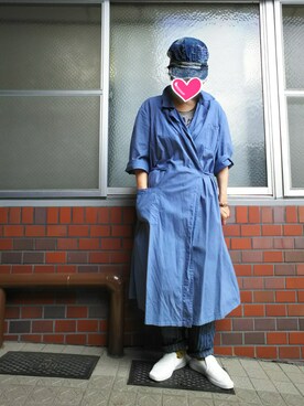 「FUNSET OF ART（ファンセットオブアート）のアイテム（帽子）」を使った、ちえぞうさん（レディース・156cm）の夏コーディネート