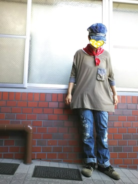 「BARTACK（バータック）のアイテム」を使った、ちえぞうさん（レディース・156cm）の夏コーディネート