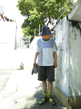 「CUBE SUGAR（キューブシュガー）のアイテム（バッグ）」を使った、ちえぞうさん（レディース・156cm）の夏コーディネート