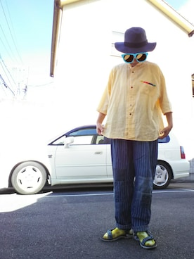 「arbore（アーバー）のアイテム（帽子）」を使った、ちえぞうさん（レディース・156cm）の夏コーディネート