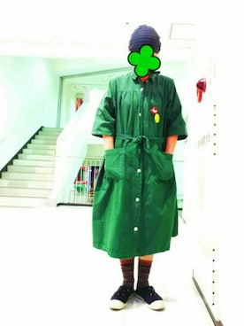 「CUBE SUGAR（キューブシュガー）のアイテム（帽子）」を使った、ちえぞうさん（レディース・156cm）の秋コーディネート