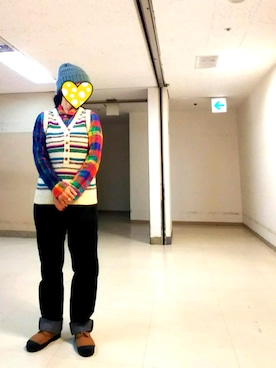 「CUBE SUGAR（キューブシュガー）のアイテム（帽子）」を使った、ちえぞうさん（レディース・156cm）の秋コーディネート