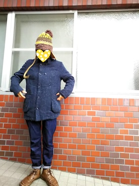 「CUBE SUGAR（キューブシュガー）のアイテム（帽子）」を使った、ちえぞうさん（レディース・156cm）の秋コーディネート