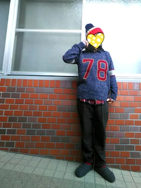 「CUBE SUGAR（キューブシュガー）のアイテム（モッズコート）」を使った、ちえぞうさん（レディース・156cm）の冬コーディネート