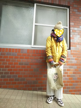 「CUBE SUGAR（キューブシュガー）のアイテム（その他アウター）」を使った、ちえぞうさん（レディース・156cm）の春コーディネート