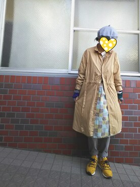 「CUBE SUGAR（キューブシュガー）のアイテム（シャツワンピース）」を使った、ちえぞうさん（レディース・156cm）の春コーディネート
