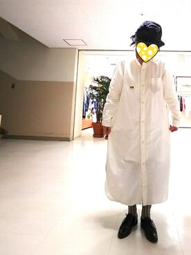 「CUBE SUGAR（キューブシュガー）のアイテム（シャツワンピース）」を使った、ちえぞうさん（レディース・156cm）の春コーディネート