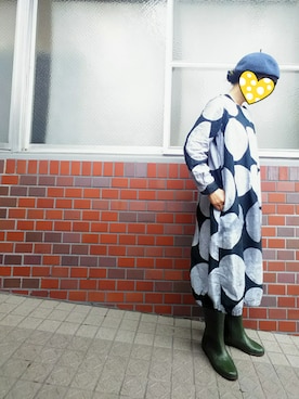 「長靴」｜「アイテム（ハンチング/ベレー帽）」を使った、ちえぞうさん（レディース・156cm）の夏コーディネート
