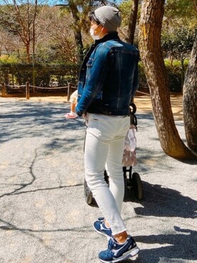 「ESSENTIAL GARMENT MEN'S BIGI（エッセンシャルガーメントメンズビギ）のアイテム（デニムジャケット）」を使った、Yuitさん（メンズ・180cm）の春コーディネート