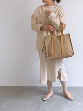 「LEPSIM（レプシィム）のアイテム（ノーカラージャケット）」を使った、sakaiさん（レディース・161cm）の春コーディネート