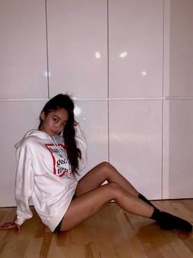 「Have a good time（ハバグッタイム）のアイテム（パーカー）」を使った、mrtrtmirikaさん（レディース・153cm）の冬コーディネート