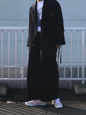 「アイラブCONVERSE」｜「アイテム（ライダースジャケット）」を使った、SeIyAさん（メンズ・180cm）の秋コーディネート