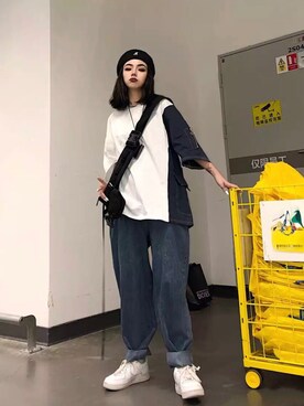 「盐系风格」｜「アイテム（帽子）」を使った、AIRXXさん（レディース・165cm）の秋コーディネート