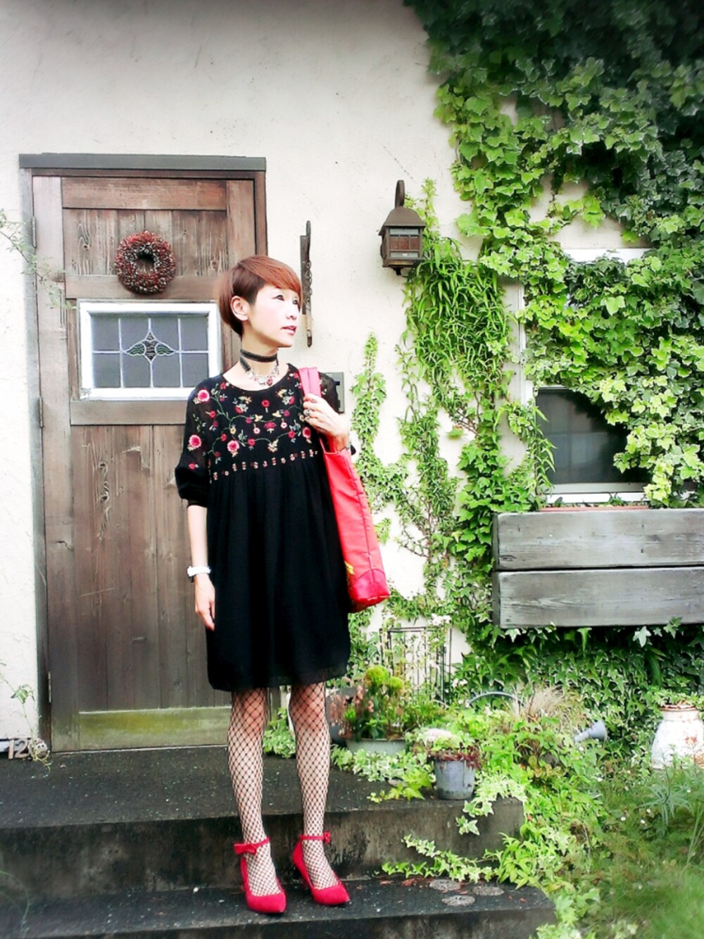 「結婚記念日、ZARA、ワンピース、あみタイツ、パンプス、ロデオクラウンズ、ジェンダーレス部、WEAR昭和部」｜「ZARAのアイテム（ワンピース、ブラック系）」を使った、ずんちゃ🌞さん（レディース・163cm）の夏コーディネートの1枚目の写真