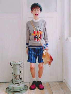 「バーバリー」｜「アイテム（ハンチング/ベレー帽）」を使った、ずんちゃ🌞さん（レディース・163cm）の秋コーディネート