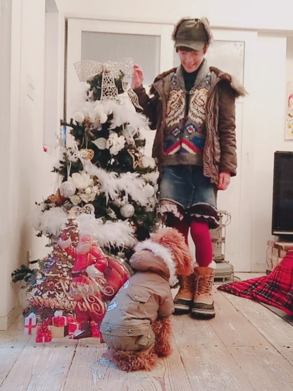 「WEAR保護者会2018、我が道をゆく隊、ヒステリックグラマー、ミリタリージャケット、愛犬、あちゃちゅむ、ミニスカート、ソレル、RNA、ジェンダーレス部」｜「coenの【coen キッズ / ジュニア】フライトキャップ（キャップ、グリーン系）」を使った、ずんちゃ🌞さん（レディース・163cm）の冬コーディネートの1枚目の写真
