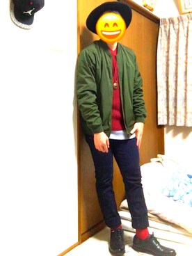 「SPINNS（スピンズ）のアイテム（MA-1）」を使った、TOKIさん（メンズ・170cm）の春コーディネート