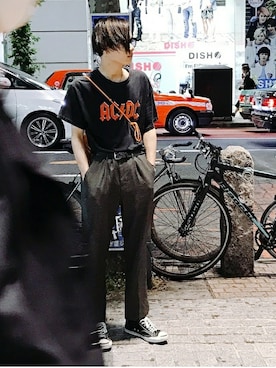 「アイテム（スラックス）」を使った、koki wakiyamaさん（メンズ・167cm・10代）の春コーディネート