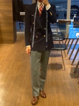 「SCOTCH GRAIN（スコッチグレイン）のアイテム（スリッポン）」を使った、kokiさん（メンズ・168cm）の秋コーディネート
