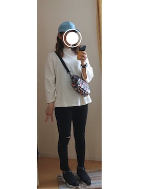 「DOUBLE NAME（ダブルネーム）のアイテム（ボディバッグ/ウエストポーチ、その他）」を使った、みっきーさん（レディース・163cm）の秋コーディネート